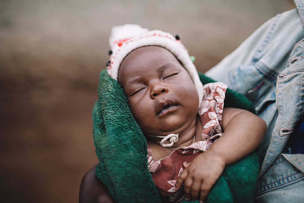 Infant from Uganda recently delivered